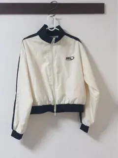 ブルゾン　ショート丈　アイボリー　ジャケット　ジャージ