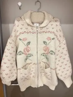 merry Jenny 花柄ニットカーディガン