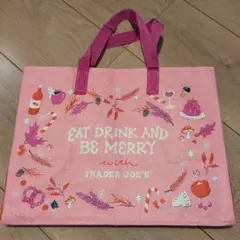 未使用　トレーダージョーズ エコバッグ ピンク　クリスマス限定品