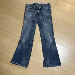 ユニークデザイン フレアデニムパンツ