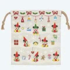 #Disney匿名配送 미사용 クリスマス リルリンリン 巾着 ミッキー