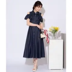 WILLSELECTION 2WAYスリーブストライプシャツワンピース デニムのサムネイル