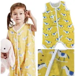 スリーパー ガーゼ 夏用 ベビー 60㎝〜80㎝ 新生児 木馬 男の子 女の子