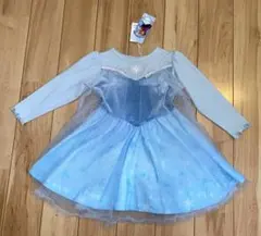 新品　リトシー　ディズニープリンセス　アナ雪　エルサ水色の長袖ワンピース80