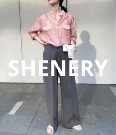(美品)【SHENERY】シーナリー ウエスタンシアーシャツ ピンク 春夏のサムネイル