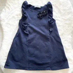 ✨美品✨【キャサリンコテージ】ノースリーブワンピース　ネイビー　110cm