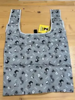 スヌーピー 折りたたみエコバッグ グレー