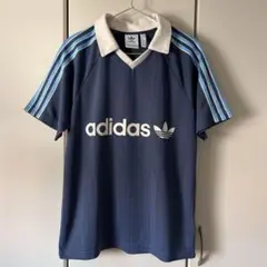 adidasゲームシャツ ブルー ストライプ