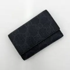 極美品 グッチ GGスプリーム PVC 6連 キーケース 138093 ブラック