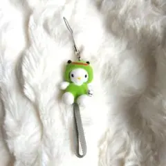 レトロ　ハローキティ　カエル　ミニ　マスコット　ぬいぐるみ　ストラップ　キティ