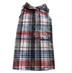 新品　スリーアローズ❤️チェック柄ラインストーンドックウェア　犬服2号ロングのサムネイル
