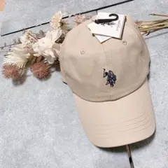 新品未使用 POLO ポロ ベージュ 刺繍ロゴ キャップ コットン100%