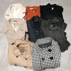 ひざ上丈コート 8点まとめ売り 秋冬 ベーシックカラー中心 SML 着回し