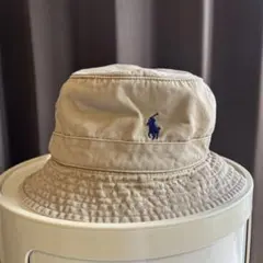 【美品】現行タグ ポロラルフローレン バケットハット ベージュL/XLポニー刺繍