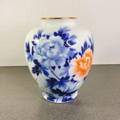 深川製磁 花瓶 錦彩牡丹 美品 上質な和モダン インテリア