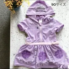 Disneyディズニーベビープリンセスドレス水着フード付き90cmパープル