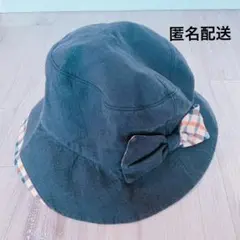 （美品）DAKS バケットハット チェック柄 麻（リネン）100% 黒 57㎝のサムネイル