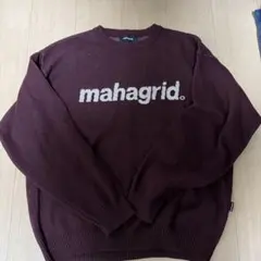 mahagrid. バーガンディ L クルーネックセーター