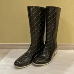 シャネル CHANEL マトラッセ柄　レインブーツ 38 長靴のサムネイル