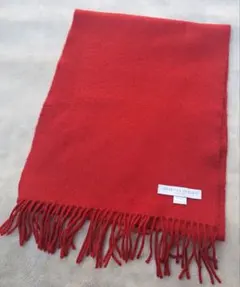 JOHNSTONS OF ELGIN ウール×アンゴラマフラー　赤　レディース