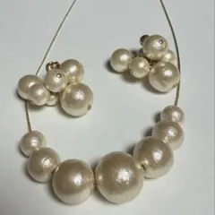 コットンパール　ネックレス＆イヤリングセット