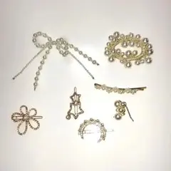 パール付きヘアアクセサリー7点セット