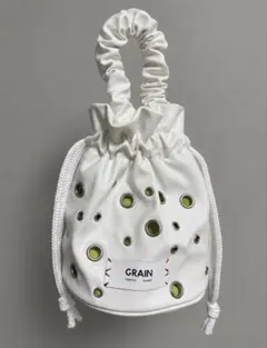GRAIN 巾着バッグ ホワイト