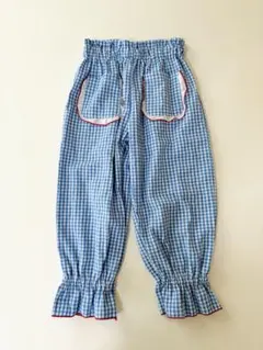 【新品】しまむら×あいりコラボ　ギンガムチェックフリルパンツ 110のサムネイル