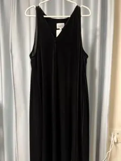 foufou ノースリーブベロアワンピース　ブラック