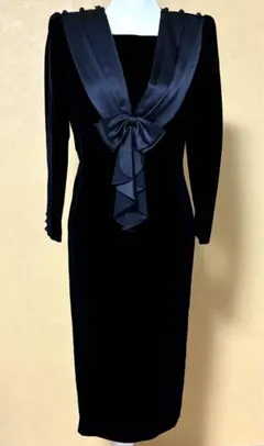 【クリーニング済み】 フォーマル ベルベットワンピース 替えの襟付き