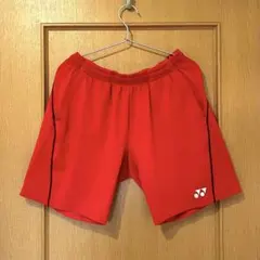 【美品】 YONEX ハーフパンツ ユニL レッド／ブラック　廃盤モデル