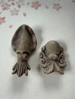 【希少・作家作品】工房「彩華」 北村公正 作 陶器 アオリイカ・タコ オブジェのサムネイル