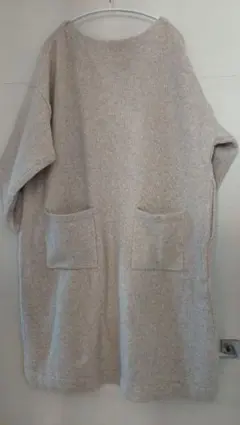 スタジオクリップ　モチモチポケットワンピース　ベージュ　L