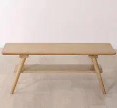 幅100cm 棚付き天然木センターテーブル　ニトリ