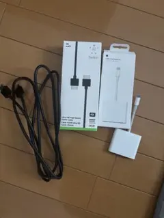 belkin HDMIケーブル 2m + Apple純正USBアダプタ