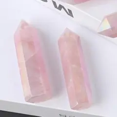 パワーストーンローズクォーツ ポイント型クリスタル 2本セット