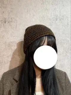 《キャンペーン価格》ハンドメイド ブラウン クラッシャーハット フリーサイズ