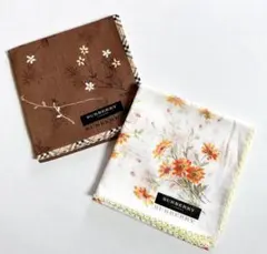 【 新品 未使用 】 BURBERRY バーバリー ハンカチ 2枚セット 花柄