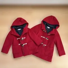 ⭐︎ゆうな様⭐︎赤いフード付きダッフルコート　【100cm・120cm】２枚セット