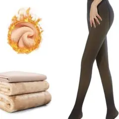 透け感のある冬秋タイツ ブラック フリーサイズ