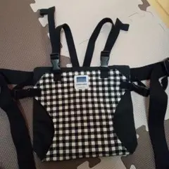 美品☆キャリフリー チェアベルト ホールド 肩ベルト ギンガムチェック 黒