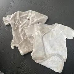 【匿名配送】2枚セット ベビー肌着 ボディースーツ グレー/ホワイト