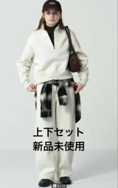 【新品・未使用】GU ヘビーウェイトスウェットハーフジッププルオーバー