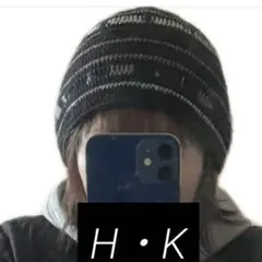 クラッシャーハット　クロシェハット　ビーニー　ニット帽　ハンドメイド