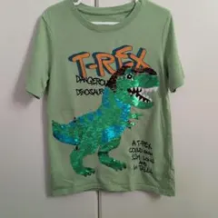 【美品】リバーシブル T-Rex スパンコール Tシャツ 122cm H&M