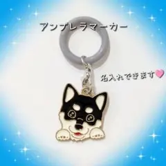 柴犬 黒柴 アンブレラマーカー めじるしチャーム 名入れ可能