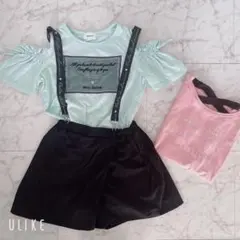 女児150〜160cm 3点セット（Tシャツ2点、キュロット）