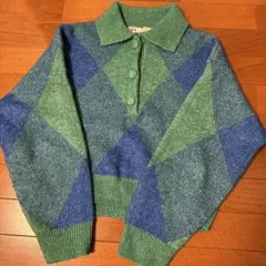 ZARA ダイヤモンドパターン ニットポロシャツ