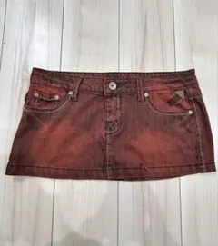 赤い　デニム　ミニスカート