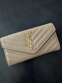 【美品】YSL ベージュ キルティング 長財布　✴︎最終値下げのサムネイル